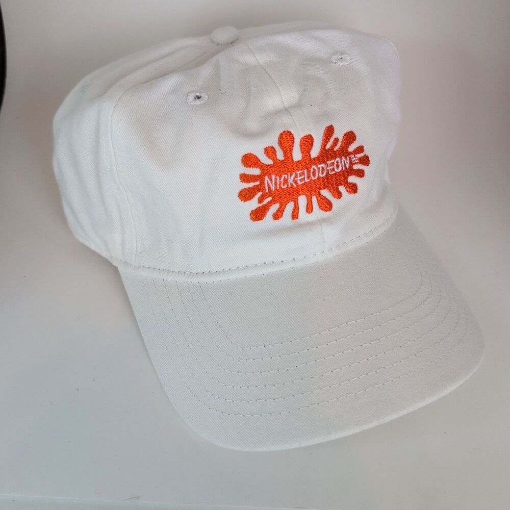Nickelodeon White Splat Logo Hat - Vintage Style Nickelodeon Baseball Cap/Hat